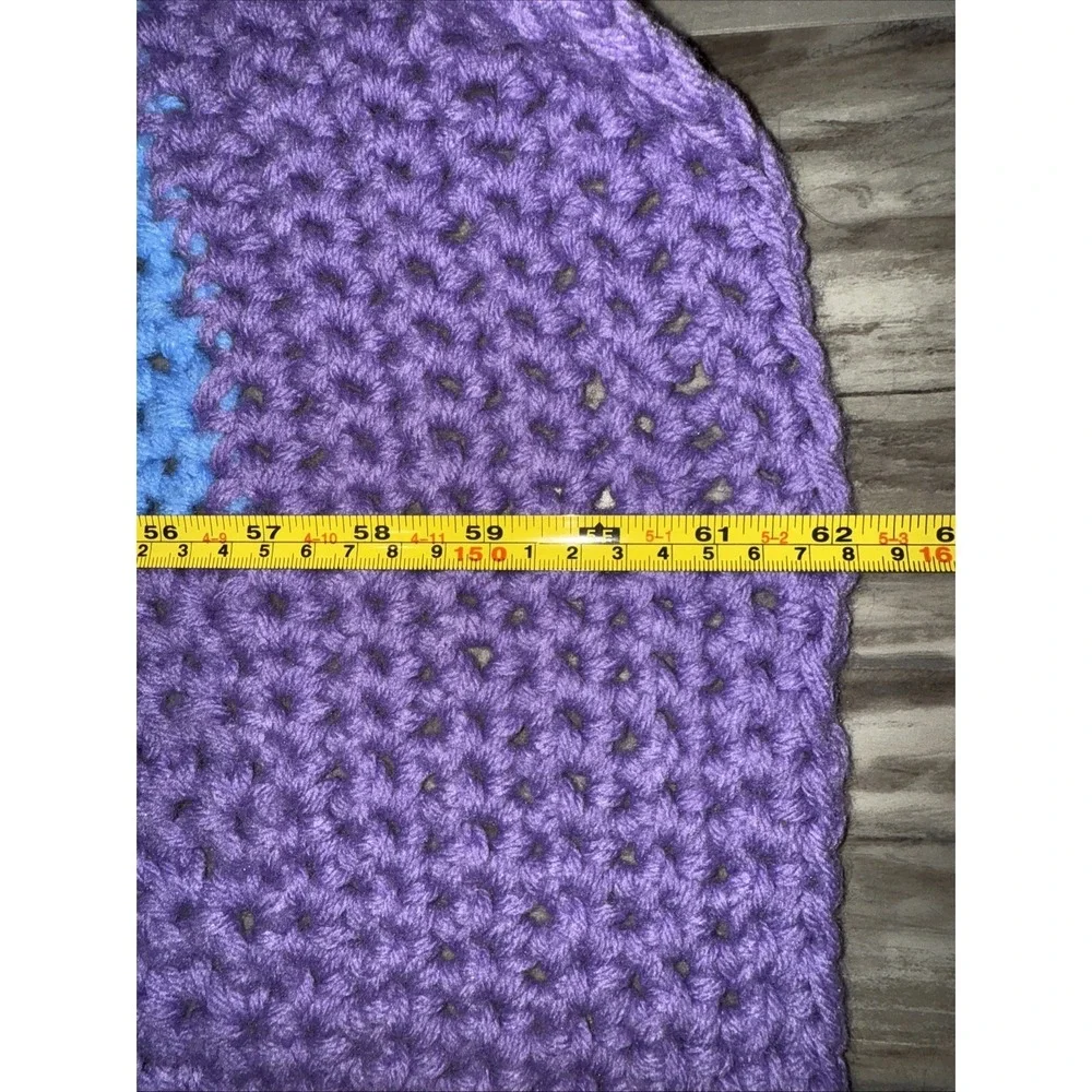 Handmade Thick Warm Pride Rainbow Multicolor 62X41 Crochet Afghan Blanket Throw